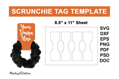 Scrunchie Tag Template Size